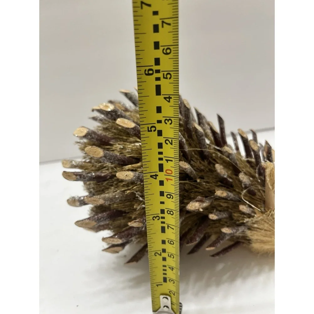 Vintage Pier One Woodland Hedgehog Figure Straw Twigs 5.5x7